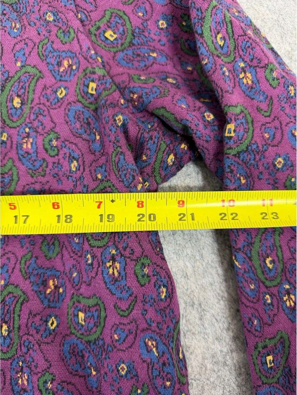 J Crew Oarsman Polo Shirt Mens XL Terry Cloth Paisley Long Sleeve Pullover